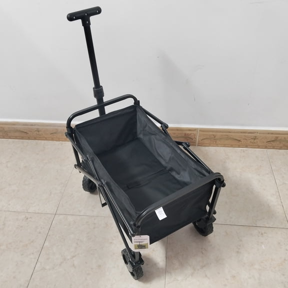 Dziranam wheelbarrows Folding Wheelbarrows with Wheels, Black Polyester Fiber, Adjustable Handle