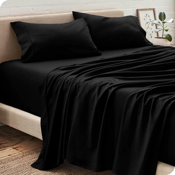 Dzire Linen High Kotton 1000 Thread Count 10 inch Deep Pocket 3 PCs Fitted Sheet Set 100% Egyptian Cotton Solid Pattern Black|king