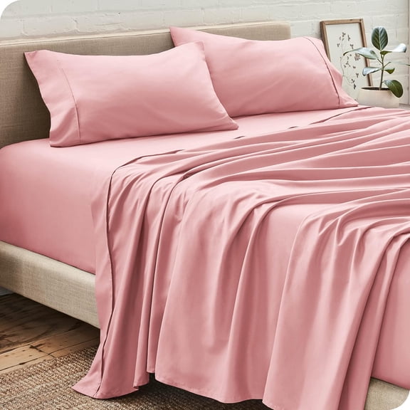 Dzire Linen High Kotton 1000 Thread Count 10 inch Deep Pocket 3 PCs Fitted Sheet Set 100% Egyptian Cotton Solid Pattern Blush| twin XL