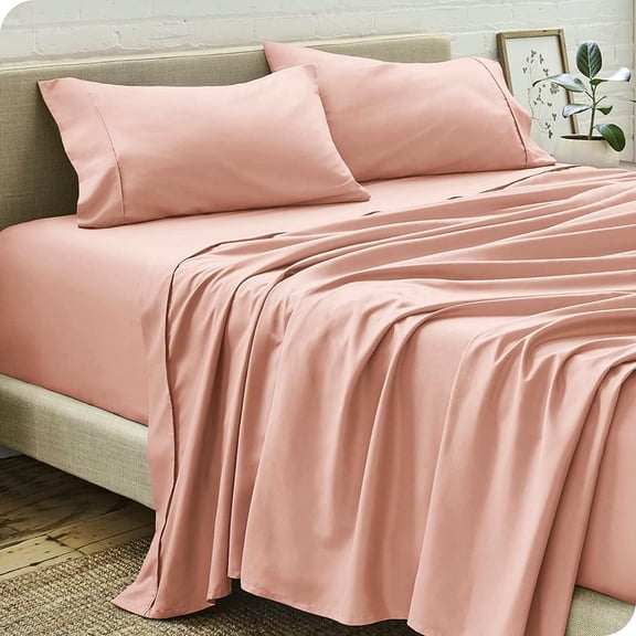 Dzire Linen High Kotton 1000 Thread Count 10 inch Deep Pocket 3 PCs Fitted Sheet Set 100% Egyptian Cotton Solid Pattern Peach| twin XL