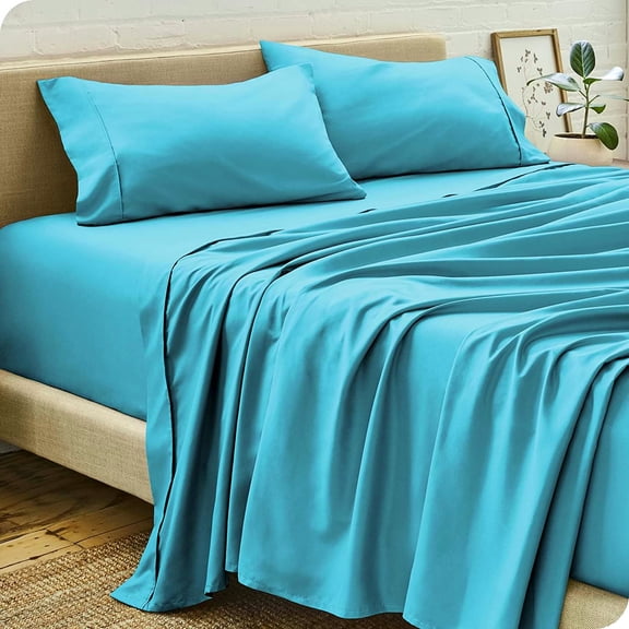 Dzire Linen High Kotton 1000 Thread Count 10 inch Deep Pocket 3 PCs Fitted Sheet Set 100% Egyptian Cotton Solid Pattern Turquise|king