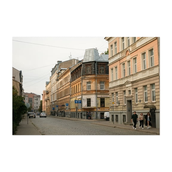Dzirnavu iela, Riga 01 - Riga Latvia Photography Architecture Cityscape Street Photography Vintage Unframed Wall Art Print 4 x 6 inches