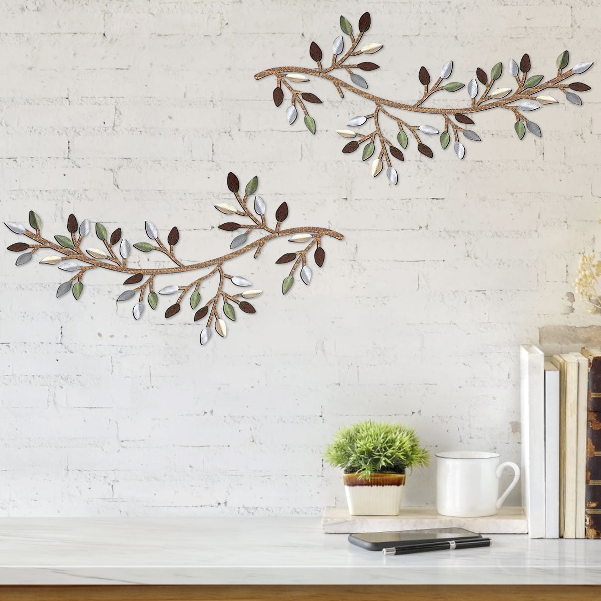 3D Ginkgo Tree Leaf Metal Wall Art, Modern Luxury Metal Wall Nature Art  Decor, Metal Wall-Mounted Sculpture, Hanging for Living Room Bedroom  Kitchen