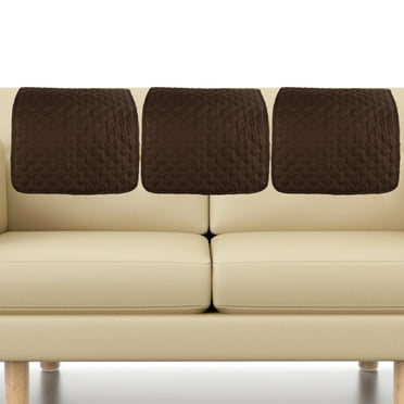 Dznils 3 Pcs Recliner Chair Headrest Cover Couch Arm Covers Sofa Furniture Protector, Coffee