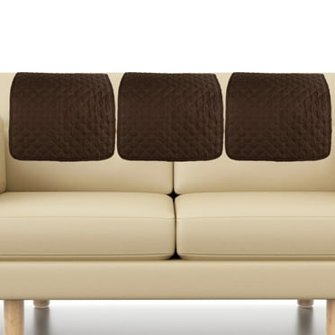 Dznils 3 Pcs Recliner Chair Headrest Cover Couch Arm Covers Sofa Furniture Protector, Coffee