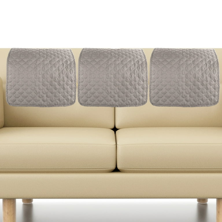 Dznils 3 Pcs Recliner Chair Headrest Cover Polyester Couch Arm Covers Sofa Furniture Protector Gray
