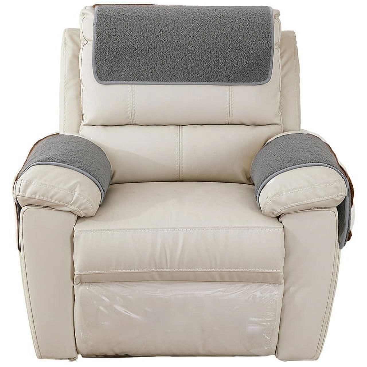 Dznils 3 Pieces Recliner Headrest Covers Sherpa Couch Sofa Slipcover Furniture Protector Gray Walmart Business Supplies