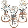 thumbnail image 1 of Dznils 3Pcs Metal Flower Wall Decor, Metal Vase Wall Art , Indoor Hanging Wall Sculptures, Colorful, 1 of 10