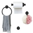 thumbnail image 1 of Dznils 4-Piece Wall Mount Steel Bath Hardware Set, Towel Ring, Toilet Paper Holder, Robe Hook, Black, 1 of 11