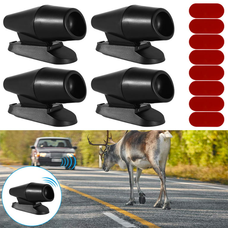 4 x Ultrasonic Car Animal / Deer Warning Whistles auto safety alert device  black