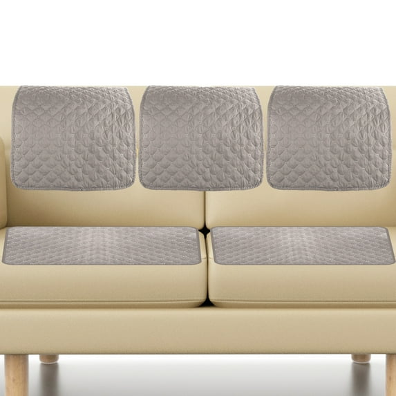 Dznils 5 Pcs Recliner Chair Headrest Cover Polyester Couch Arm Covers Sofa Furniture Protector, Gray