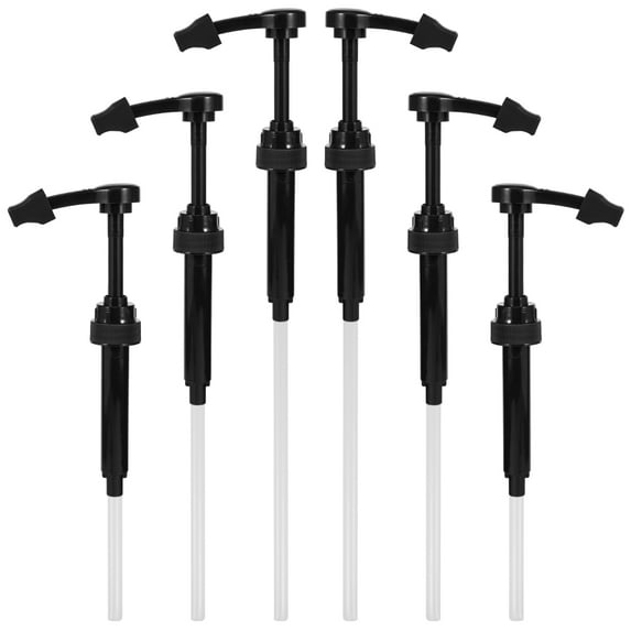 Dznils 6 Pack Coffee Syrup Pump Dispenser with Tip Cover for 750ml Bottles, Black
