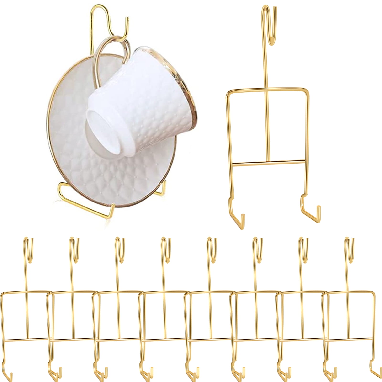 Dznils 8 Pack Cup and Saucer Display Stand Teacup Holder Rack Coffee