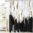 thumbnail image 1 of Dznils Abstract Black Ombre Fabric Shower Curtain, Modern Bathroom Curtain with 12 Hooks, 72" x 78", 1 of 13