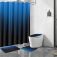 thumbnail image 1 of Dznils Black and Blue Ombre Shower Curtain Set with Rug, 16pc Modern Bathroom Decor Set, 72" x 72", 1 of 11