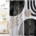 thumbnail image 1 of Dznils Boho Shower Curtain with Hooks, Modern Abstract Fabric Bathroom Curtain, 72" x 72", Black White, 1 of 10