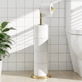 thumbnail image 1 of Dznils Free Standing Stainless Steel Toilet Paper Holder with Roll Reserve, Gold, 1 of 11