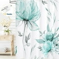 thumbnail image 1 of Dznils Green Floral Fabric Shower Curtain with Hooks, Modern Watercolor Bathroom Curtain, 72" x 72", 1 of 8