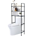 thumbnail image 1 of Dznils Over the Toilet Storage Shelf, 3-Tier Steel Bathroom Storage Organizer Space Saver, Black, 1 of 13