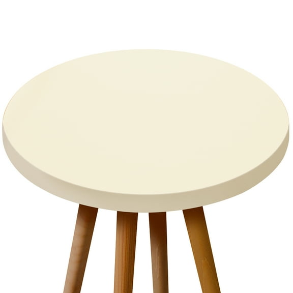 Dznils Polyester Round Tablecloth, 32"-36" Elastic Fitted Table Cover, Champagne