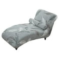 thumbnail image 1 of Dznils Printed Armless Chaise Lounge Slipcover Stretch Polyester Furniture Chair Cover, Green, 1 of 11