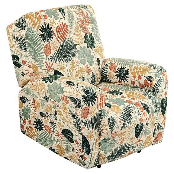 Dznils Printed Recliner Chair Cover Polyester Stretch Recliner Sofa Slipcover, Beige Leaves