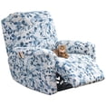 thumbnail image 1 of Dznils Printed Recliner Chair Cover Polyester Stretch Recliner Sofa Slipcover, Blue Leaves, 1 of 11