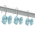 thumbnail image 1 of Dznils Resin Bow Shower Curtain Hooks Rings, Rustproof Shower Hooks for Bathroom, Blue, Set of 24, 1 of 12