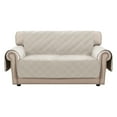 thumbnail image 1 of Dznils Reversible Loveseat Sofa Cover Furniture Protector Slipcover with Side Pockets, Beige, 1 of 11