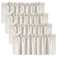 thumbnail image 1 of Dznils Rod Pocket Solid Blackout Kitchen Curtain Valance, Ivory, 52"W x 18"L, 4 Panel, 1 of 11