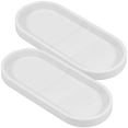 thumbnail image 1 of Dznils Silicone Bathroom Accessory Tray Countertop Organizer, 10", White, 2 Pack, 1 of 11