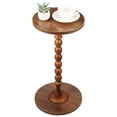 thumbnail image 1 of Dznils Small Round Wood Side Table, Modern Drink End Table, Coffee Table with Wood Base, 22"H, Brown, 1 of 11