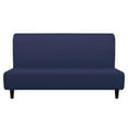 thumbnail image 1 of Dznils Stretch Futon Cover, Spandex Armless Sofa Bed Slipcover, Washable Furniture Protector, Blue, 1 of 9