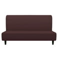 thumbnail image 1 of Dznils Stretch Futon Cover, Spandex Armless Sofa Bed Slipcover, Washable Furniture Protector, Coffee, 1 of 10