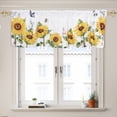 thumbnail image 1 of Dznils Sunflower Printed Window Curtain Valance Rod Pocket, Yellow, 54" x 18", 2 Pack, 1 of 10