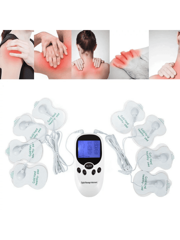 Tens Machine Unit Usb Electrical Muscle Stimulator Massager Pulse Dual Channel, White
