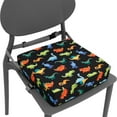 thumbnail image 1 of Dznils Toddler Booster Seat for Dining Table, with Safety Buckles, Non-Slip Bottom, Black Dinosaur, 1 of 11