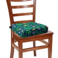 thumbnail image 1 of Dznils Toddler Booster Seat for Dining Table, with Safety Buckles, Non-Slip Bottom, Green Dinosaur, 1 of 11