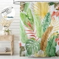 thumbnail image 1 of Dznils Tropical Leaf Shower Curtain, Boho Green Palm Leaves Bathroom Shower Curtains, Waterproof Fabric Machine Washable with 12 Hooks, 72" x 72", 1 of 8
