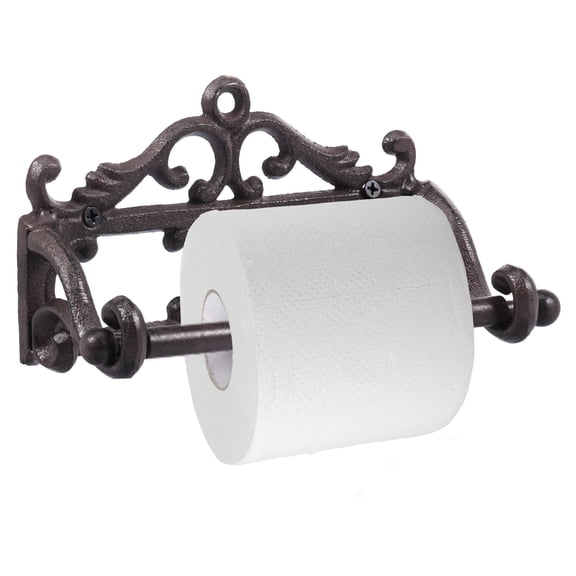 Dznils Vintage Wall Mounted Metal Toilet Paper Holder, Black