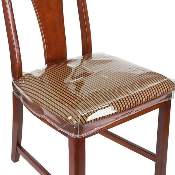 Dznils Waterproof Clear Plastic Chair Seat Covers for Dining Room, Set of 6