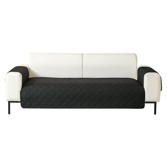 Dznils Waterproof Sofa Cover Non Slip Washable Couch Furniture Protector with Side Pockets, Black