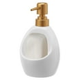 thumbnail image 1 of Dznils White Ceramic Soap Dispenser, Bathroom Refillable Lotion Pump with Soap Holder, 16 oz, 1 of 11