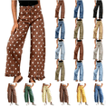 thumbnail image 1 of Dzrciro Demin Pants for Women, Polka Dot High Waist Wide Leg Jeans with Pockets, Casual Loose Vacation Beach Trousers S-XL, 1 of 10