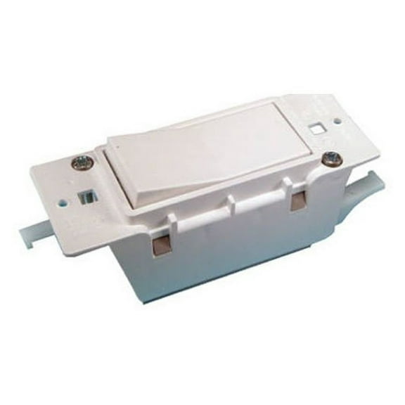 E-119C Single Electric Rocker Switch, Pack of 2 - ETL Listed, IP54 Waterproof, Surface Mount - White, Normally Open, Copper Contacts, Screw Terminals