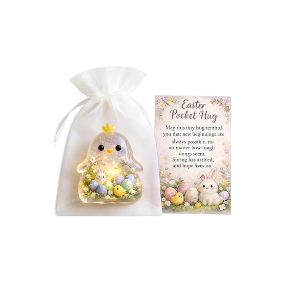 E 1Pc Plastic Easter Animal Pocket Hug Card With Envelope Cute Rabbit Chick Keepsake Gift Tag For Spring