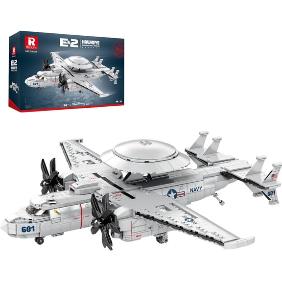 E-2 Hawkeye Military Airplane Building Set,Warning Aircraft Fighter Jet Model Kits 33029,Airborne Building Toy for Adults, Boys 14+, Home Decor Gift for Adult, 1126PCS