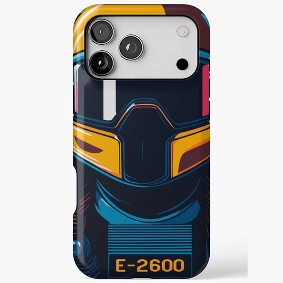 E-2600 Robot Face Sci-Fi Retro Futuristic for iPhone Case 11 to 17 Pro Max