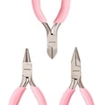 thumbnail image 1 of E 3pcs Mini Jewelry Pliers Tool Set 3inch Professional Precision Pliers for DIY Jewelry Making - Side Cutting Pliers Long Chain Nose Pliers with Cutter Round Nose Pliers Pink, 1 of 7