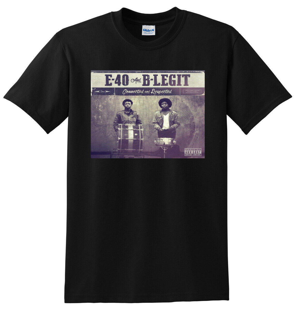 E40 AND B LEGIT T SHIRT connected and respected SMALL MEDIUM LARGE or